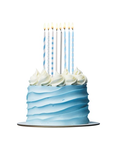 Velas Mix Azul 13cm, 12ud Dekora