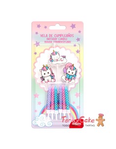 Velas  Mix Unicornio 2D, 12ud Dekora