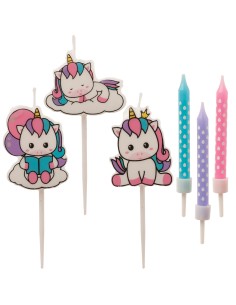 Velas  Mix Unicornio 2D, 12ud Dekora 2