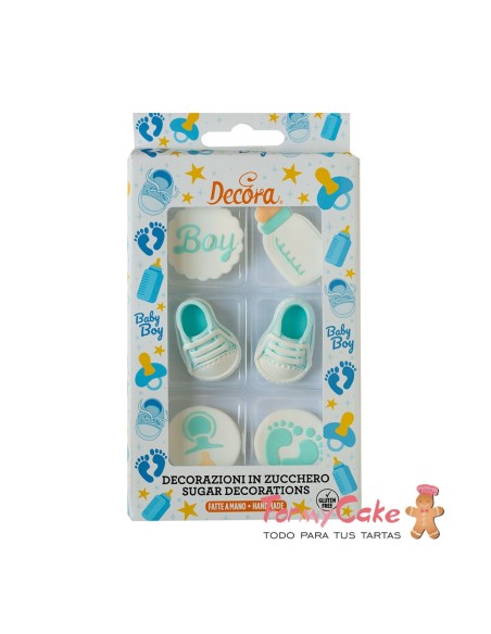 Decoración de Azúcar It's A Boy 6ud Decora| Babyshower Niño
