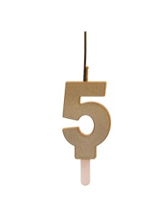 Vela Chispeante Oro Número 5 Dekora 2