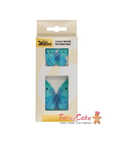 Mariposas Comestibles de oblea En Azul...