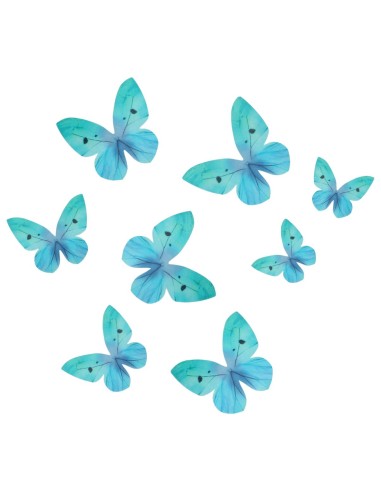 Mariposas Comestibles de oblea En Azul...
