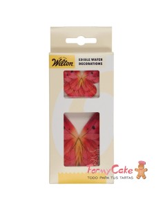 Mariposas Comestibles de oblea En Rosa Degradado 8ud Wilton