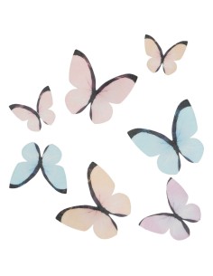 Mariposas Comestibles de oblea En Color Pastel Degradado... 2