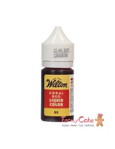 Colorante Líquido Color Liquid Rojo Coral 30gr Wilton