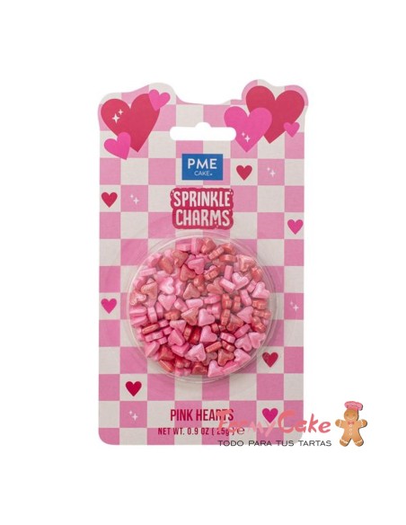 Sprinkle Charms- Corazones Rosas Y Rojos 25g PME