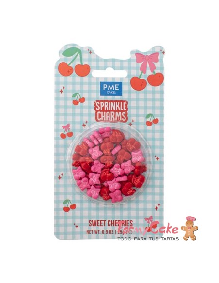 Sprinkle Charms- Cerezas Rosas Y Rojas 25g PME