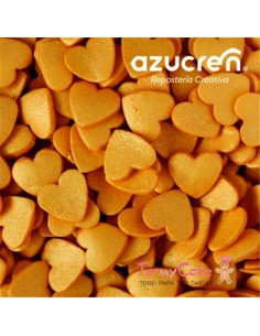 Corazones Azucar Oro 60 Gramos Azucren