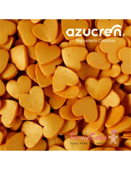 Corazones Azucar Oro 60 Gramos Azucren