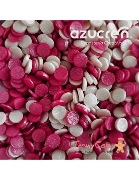 Confetti Blanco/Fucsia 80g. Azucren