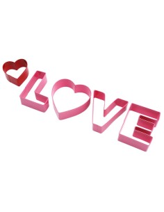 Set Cortadores De Galletas Para San Valentín-Love 5ud PME 2
