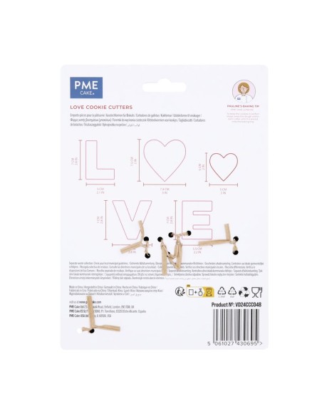 Set Cortadores De Galletas Para San Valentín-Love 5ud PME