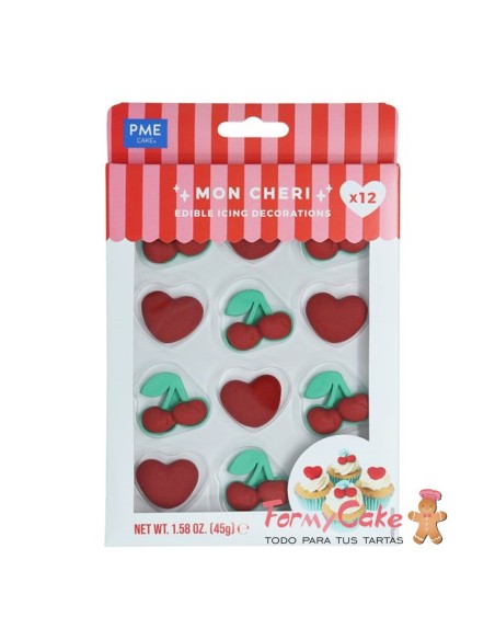Decoraciones De Azucar Para San Valentín-Mon Cheri 12ud PME