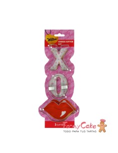 Set Cortadores San Valentín- Labios XO 3ud Wilton