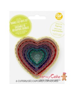 Cortadores Doble Cara Corazón 6ud Wilton 2