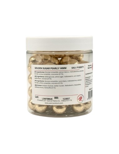 Perlas Oro Metalizadas 14mm/150g Pastry Colours