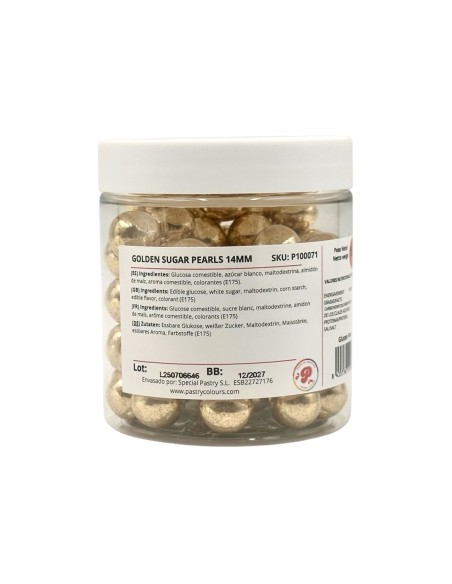 Perlas Oro Metalizadas 14mm/150g Pastry Colours