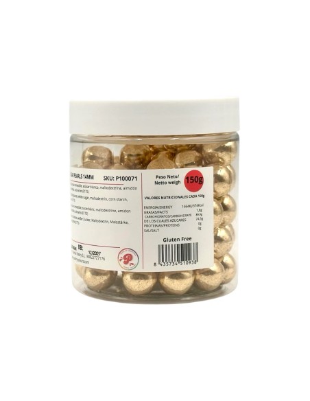 Perlas Oro Metalizadas 14mm/150g Pastry Colours