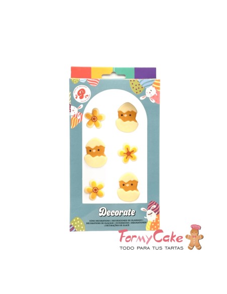 Pollito Y Flor De Pascua 6ud Pastry Colours