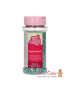 Perlas De Azucar-Azul Metalizadas 80gr Funcakes