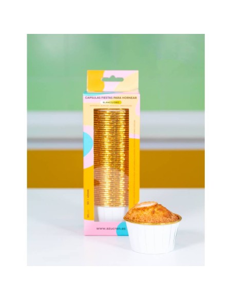 Cápsulas Rigidas Blanco-Oro 50ud Azucren