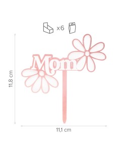 Topper Mom Flores Rosas Dekora 2