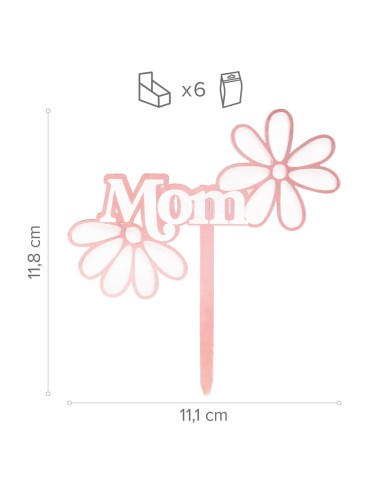 Topper Mom Flores Rosas Dekora