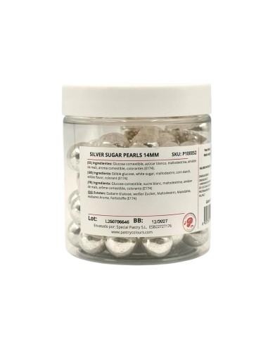 Perlas Plata Metalizadas 14mm/150g Pastry Colours