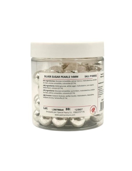 Perlas Plata Metalizadas 14mm/150g Pastry Colours