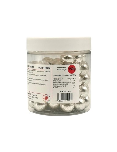 Perlas Plata Metalizadas 14mm/150g Pastry Colours