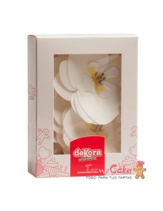 Orquideas De Oblea Color Blanco 10uds Dekora