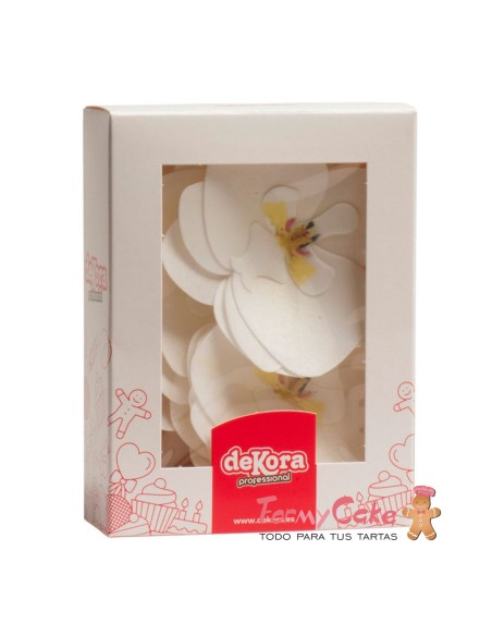 Orquideas De Oblea Color Blanco 10uds Dekora