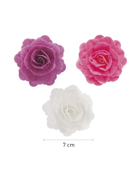 Rosas De Oblea Colores 7cm/15uds Dekora
