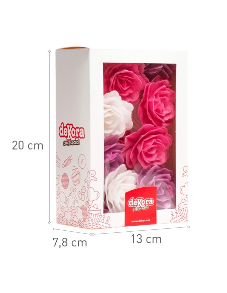 Rosas De Oblea Colores 7cm/15uds Dekora