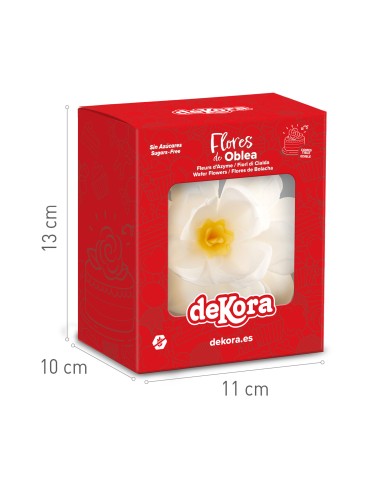 Flor De Oblea Blanca 12cm Dekora
