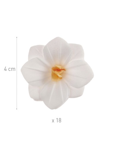 Flores De Oblea Blancas 18uds Dekora