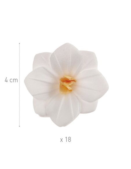 Flores De Oblea Blancas 18uds Dekora