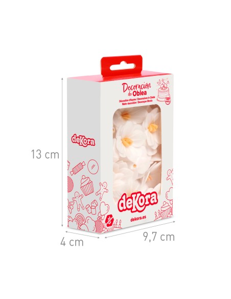Flores De Oblea Blancas 18uds Dekora
