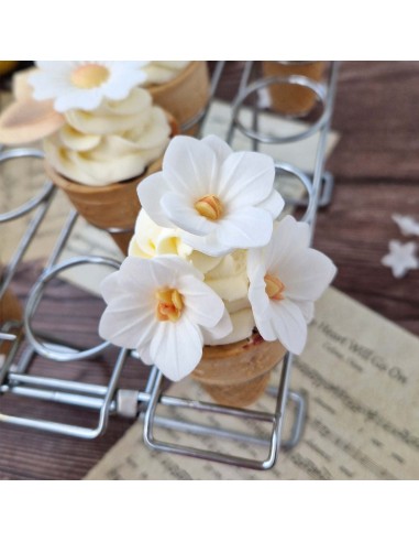 Flores De Oblea Blancas 18uds Dekora