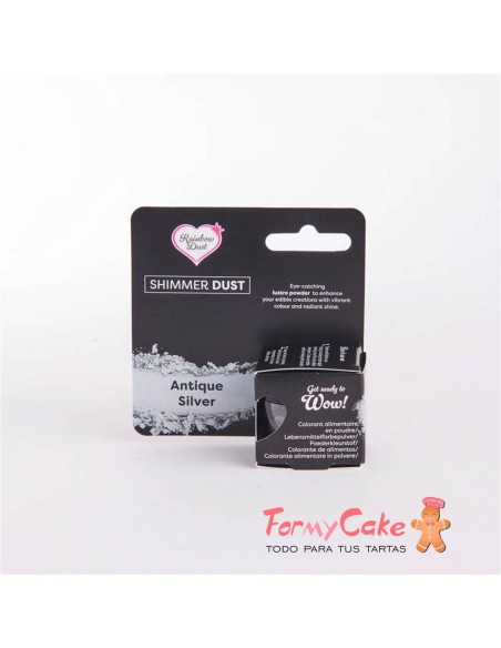 Polvo Metalizado -Shimmer Dust- Antique Silver 3gr Rainbow Dust