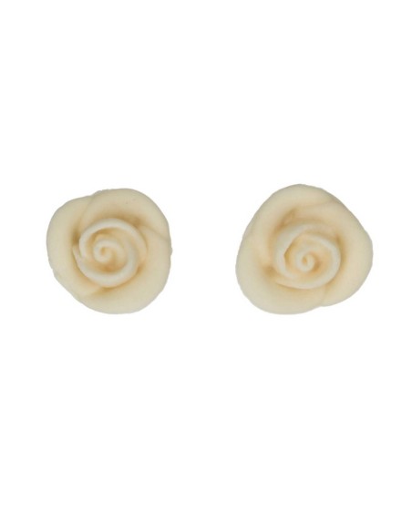 Decoraciones De Azucar Rosas Color Blanco, 6ud. Funcakes
