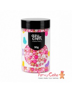 Perlas De Azucar Pink Glam Mix 90g.  Azucren