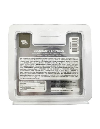 Colorante En Polvo Plata Metalizado 3gr Azumetal