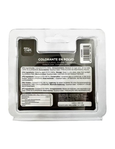 Colorante En Polvo Concentrado Negro 3gr Azupowder