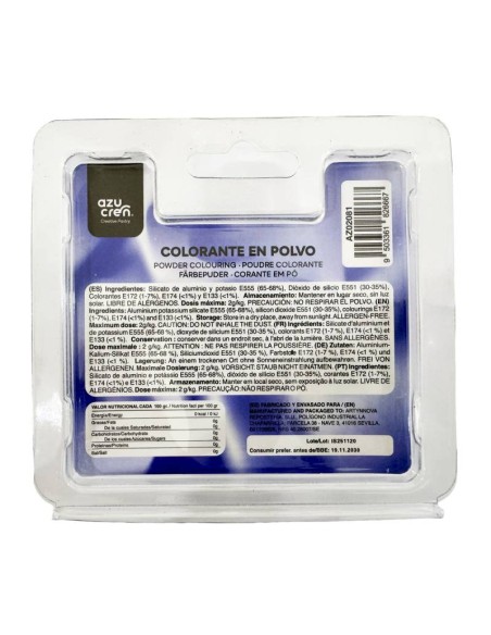 Colorante En Polvo Perlado Azul 3gr Azupearl