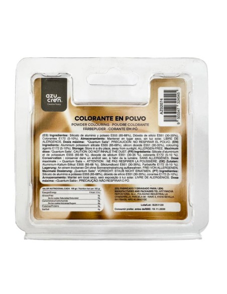 Colorante En Polvo Perlado Bronce 3gr Azupearl