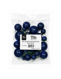 Set Bolas Azul Oscuro Decorativas 20ud Azucren 2