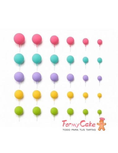 Set Bolas Decorativas Mix Pastel 30ud Azucren
