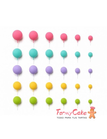 Set Bolas Decorativas Mix Pastel 30ud Azucren